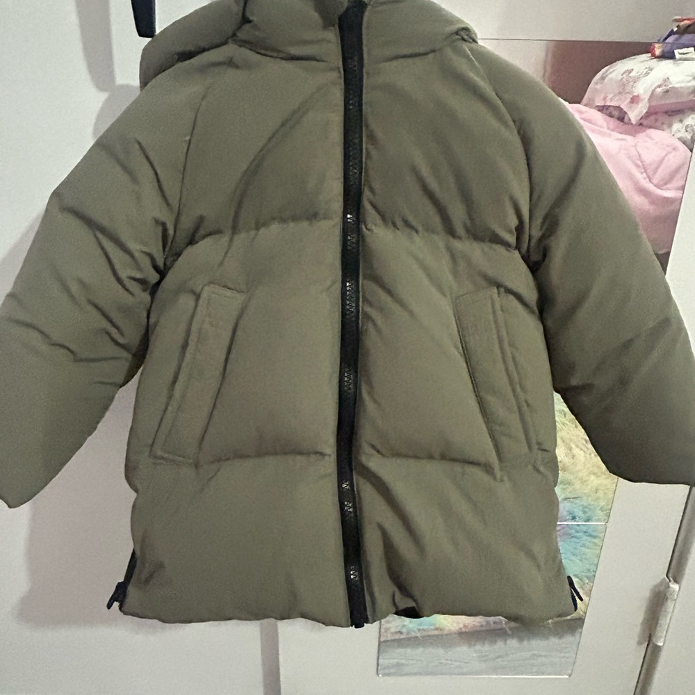 Toddler Zara Black and Grayish Greenish Puffer Jacket